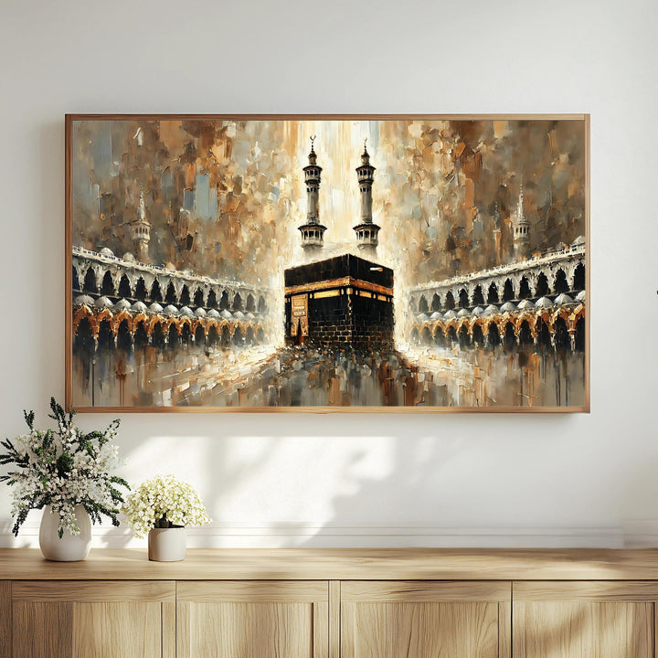 Abstract Kaaba Painting – Modern Islamic Wall Art