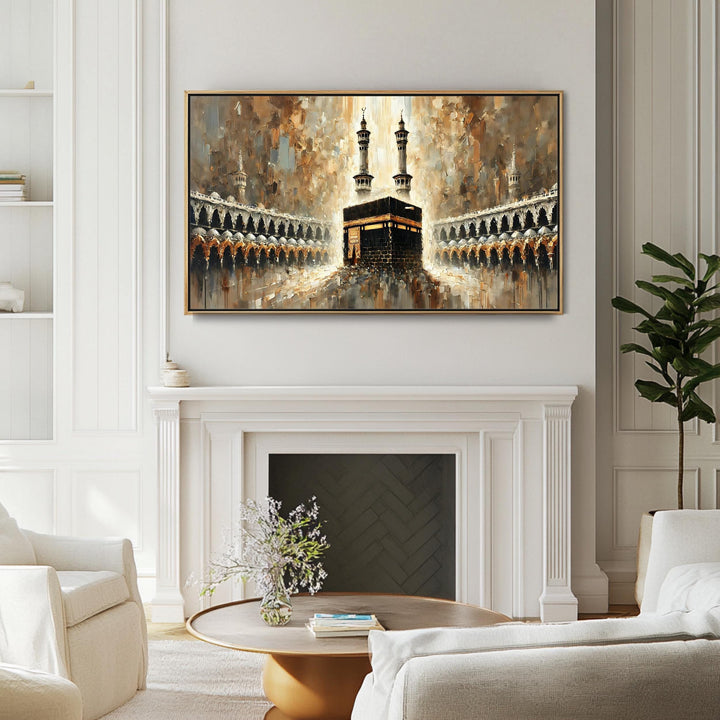 Abstract Kaaba Painting – Modern Islamic Wall Art