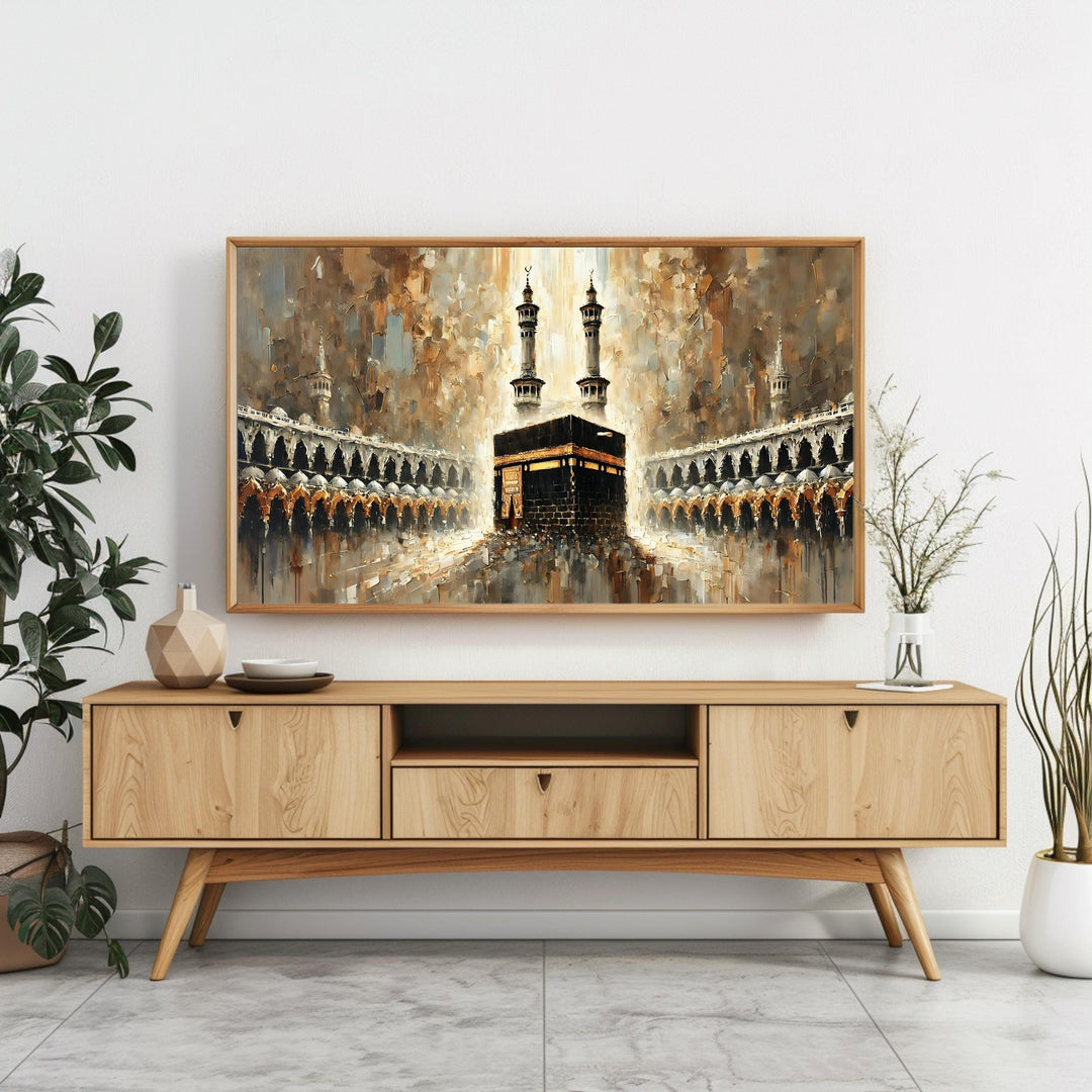 Abstract Kaaba Painting – Modern Islamic Wall Art