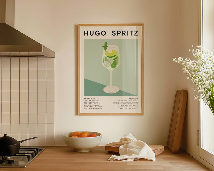 Close-up of Hugo Spritz print on premium paper