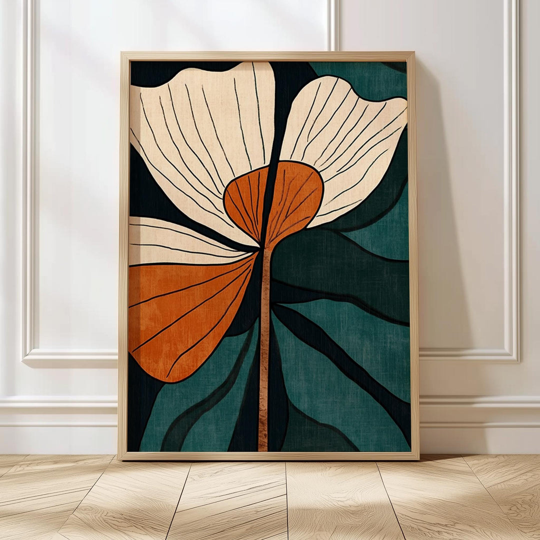 Detail of color palette in abstract botanical wall art prints