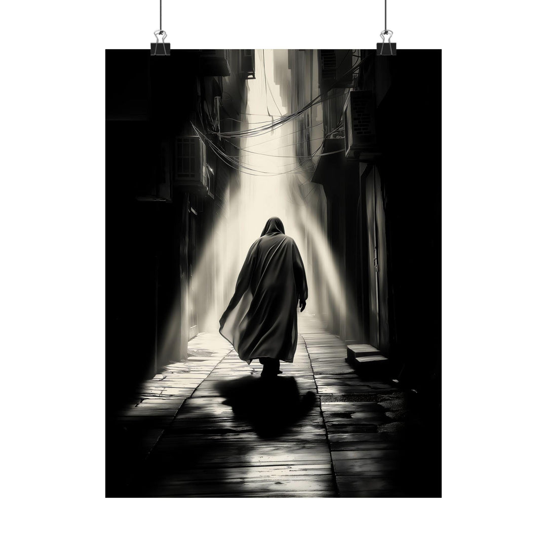 Elegant black-and-white Imam Mahdi wall print