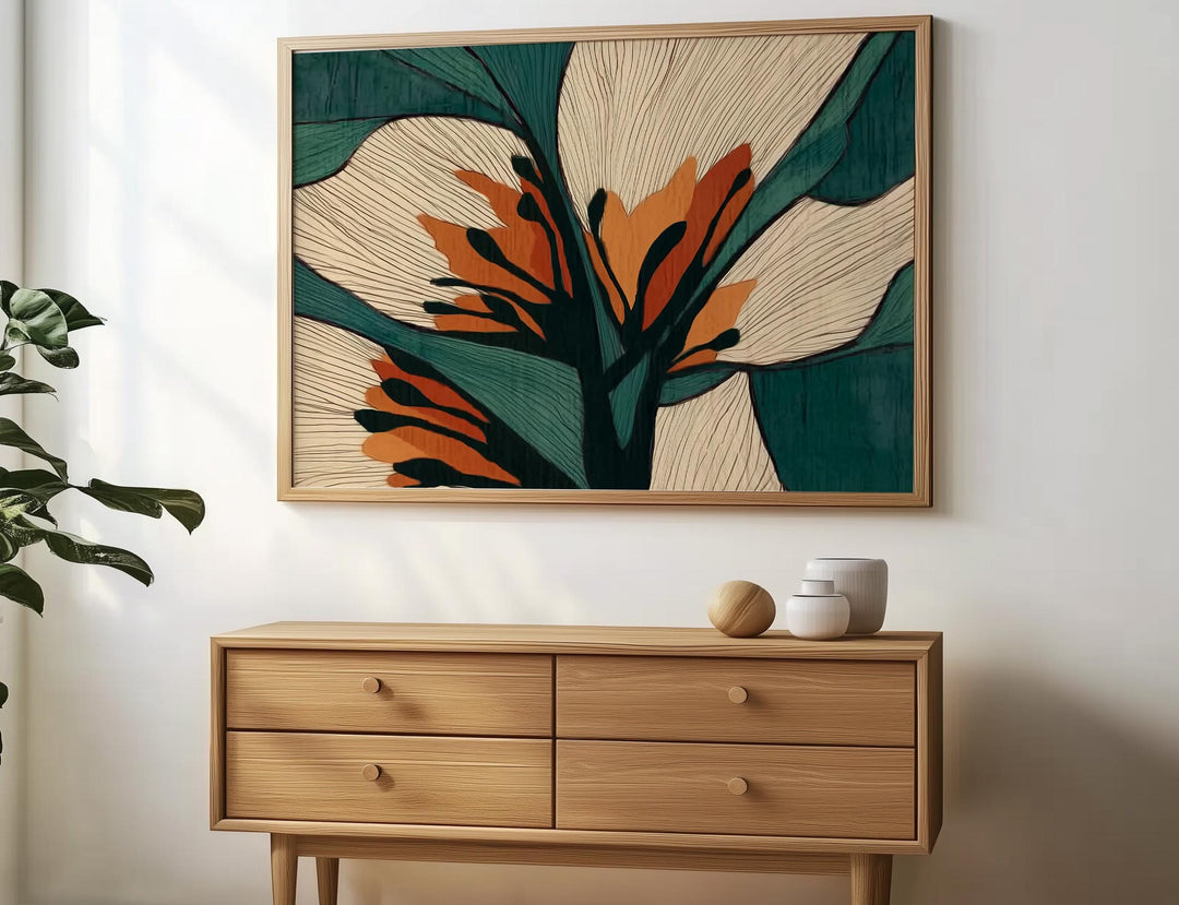 Abstract botanical wall art set of two with soft pink and sage tones for modern bedroom decor