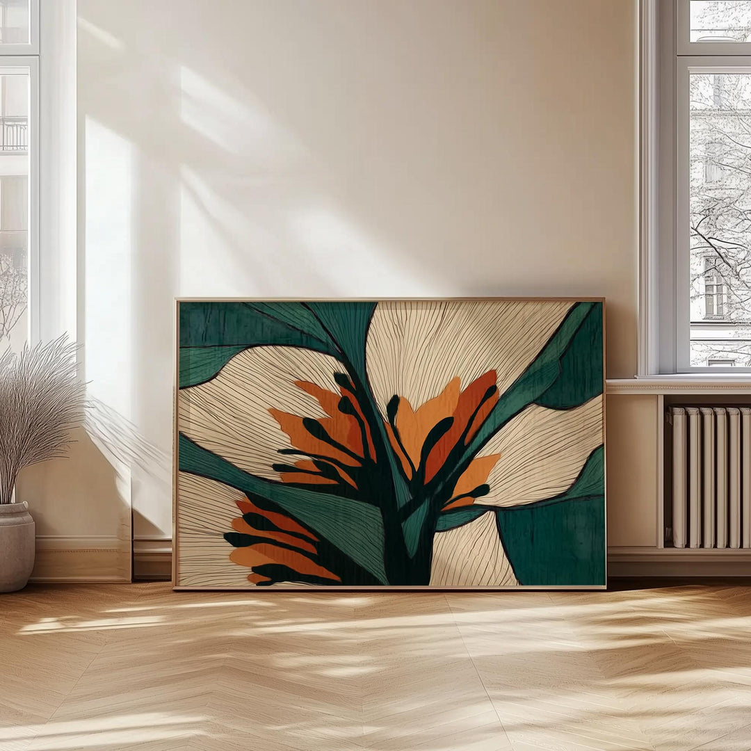 Soft-toned floral wall art to complement neutral interior schemes