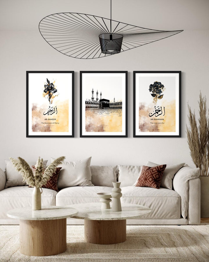 Islamic wall art set - Quran verses panel 2 with Arabic calligraphy