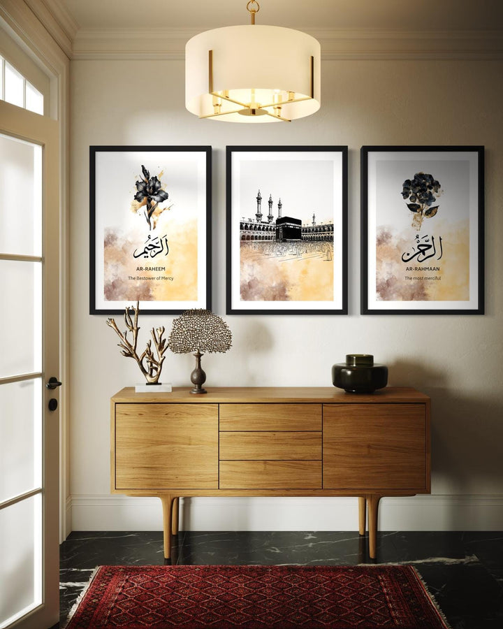 Islamic wall art set - Quran verses panel 6 with Arabic calligraphy