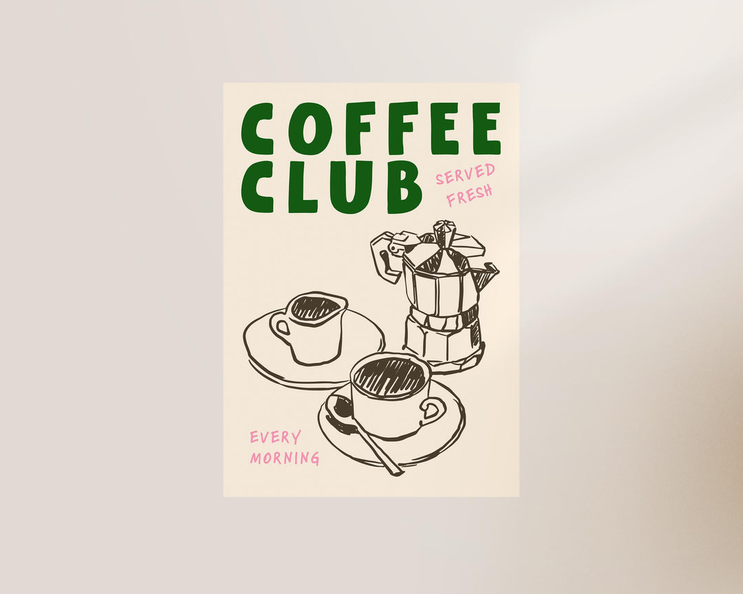 kitchen wall art featuring coffee beans and handwritten lettering