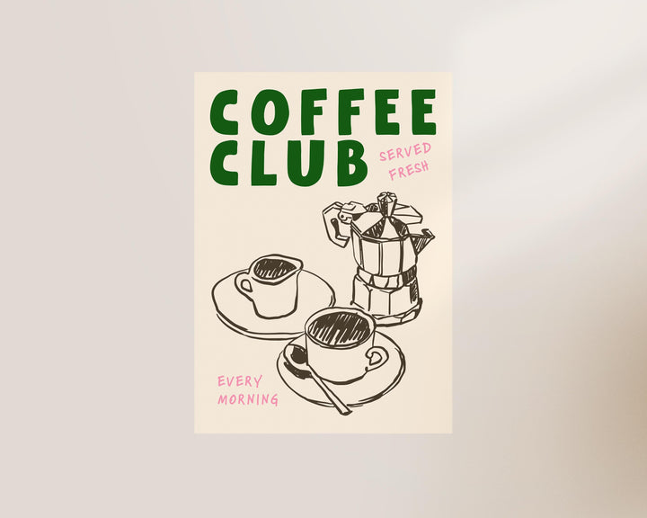 kitchen wall art featuring coffee beans and handwritten lettering