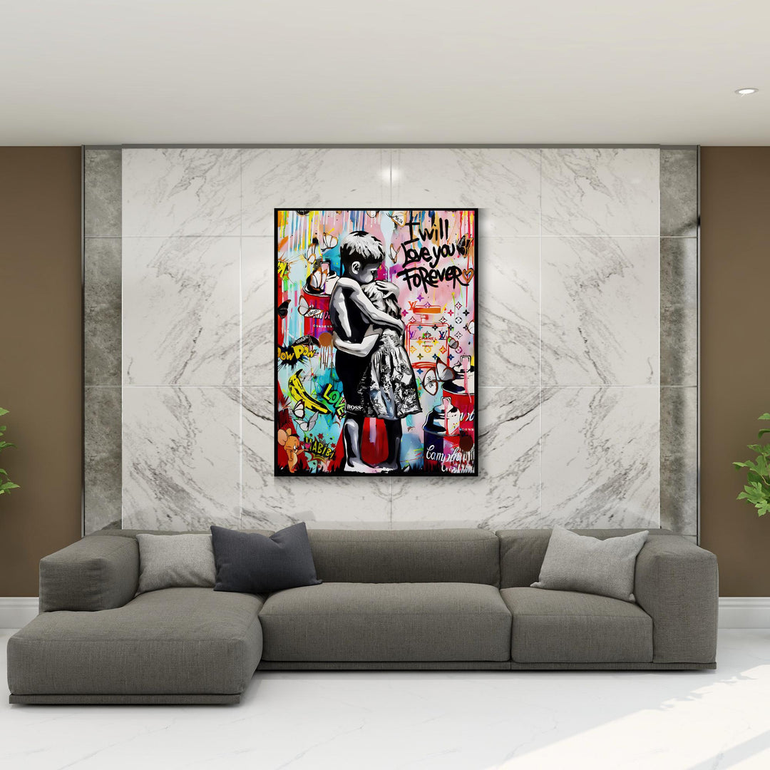 Ready-to-frame poster inspired by street art and urban aesthetics