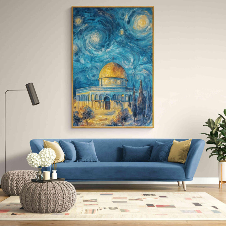 Palestine wall art canvas print with vibrant color and texture