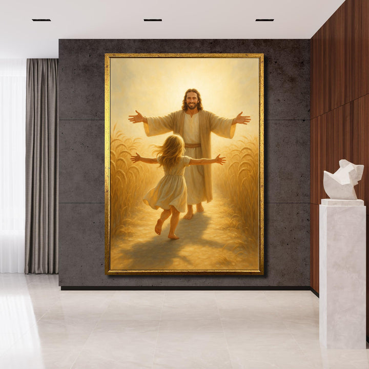 Front view of ready-to-hang Christian wall art on stretched canvas