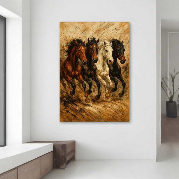 Horse lover gift canvas painting capturing unity and freedom