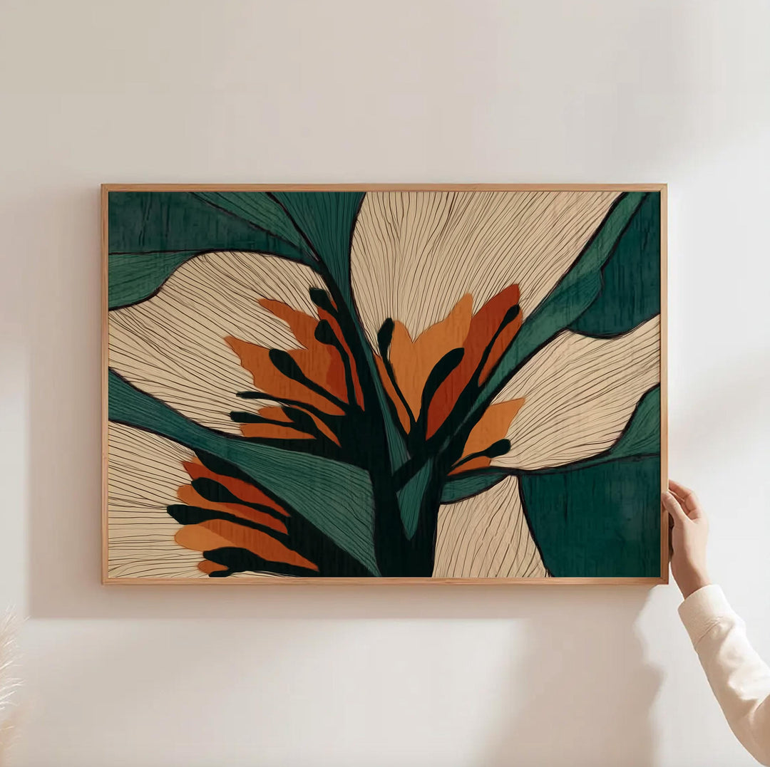 Pair of botanical art prints ready to frame for contemporary home decor