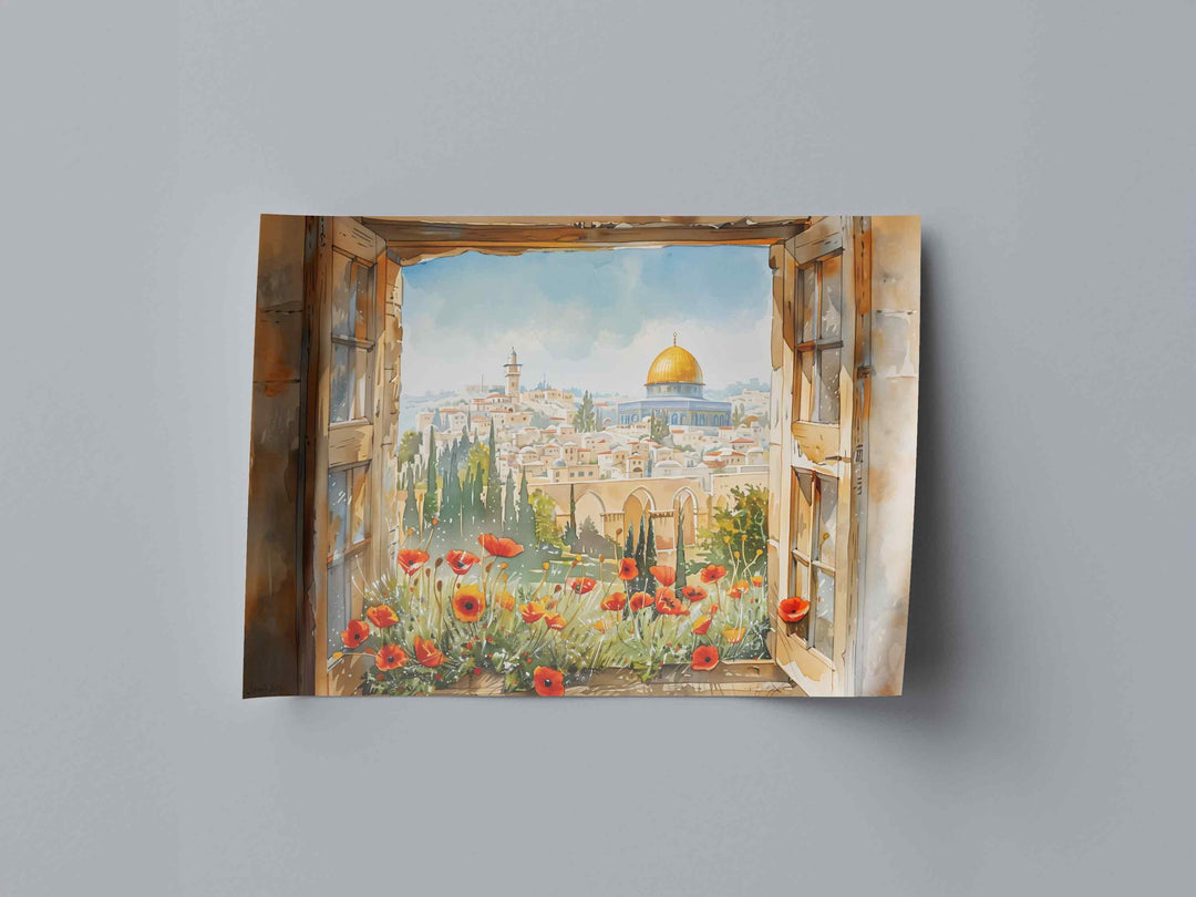 Landscape orientation Dome of the Rock print for gallery walls