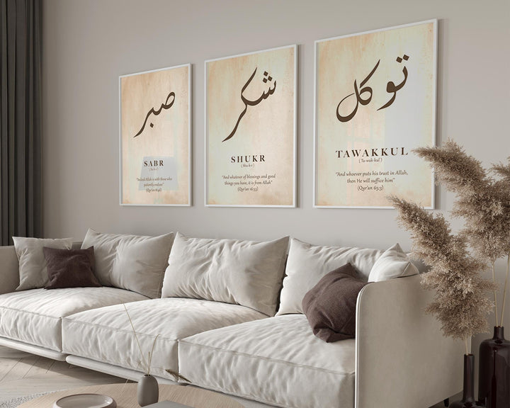 Premium textured paper prints with soft edges and warm color palette