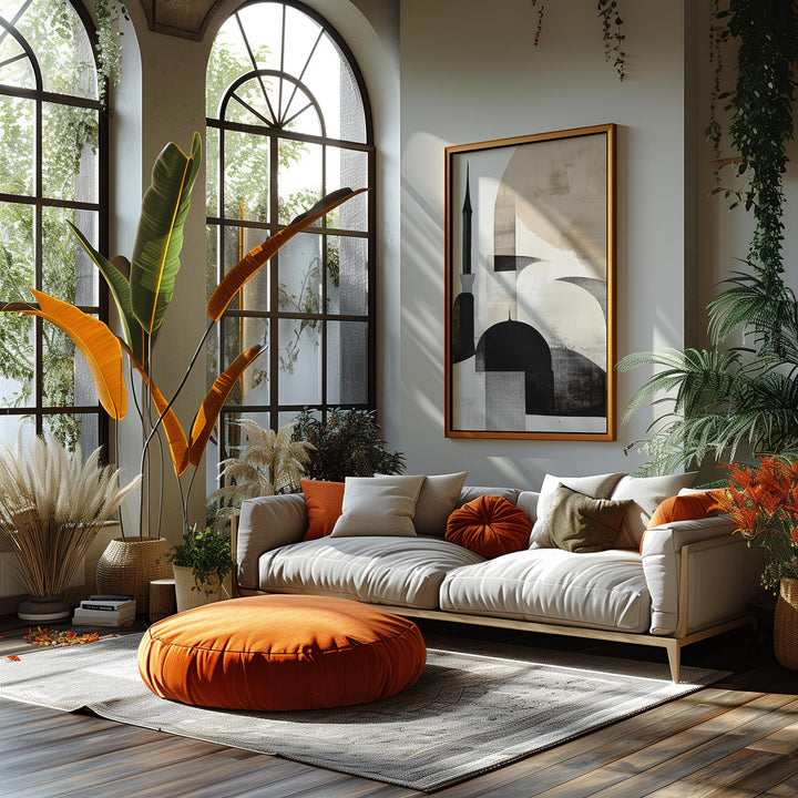 Framed or unframed display of abstract Islamic art print