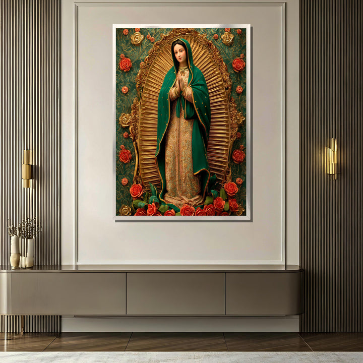 Virgin of Guadalupe Catholic wall art full canvas view