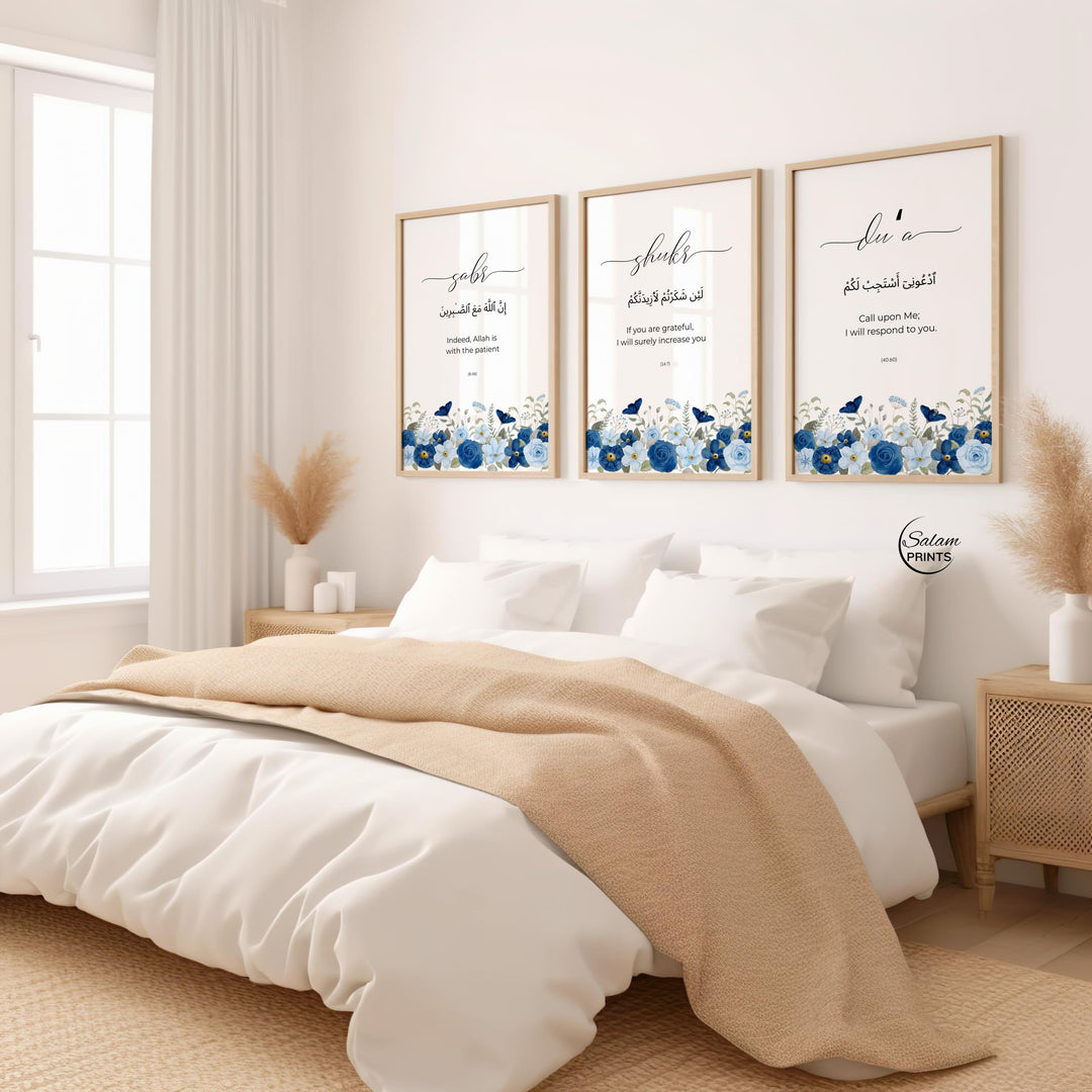 Minimalist modern Islamic wall art shown as a set