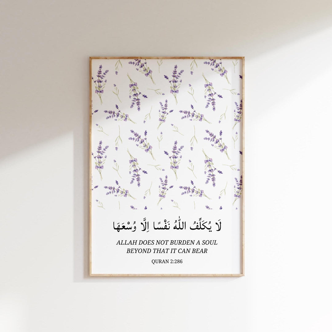 Close-up of verse print on archival paper with botanical accents