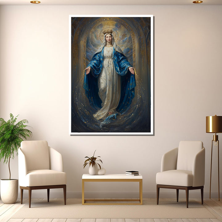 Sacred Virgin Mary canvas wall art for home prayer space