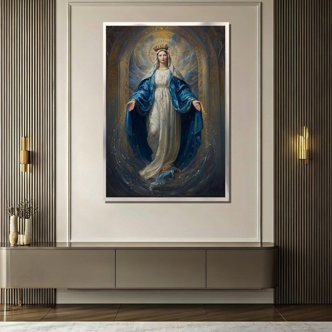 Religious wall art Virgin Mary on gallery-wrapped canvas