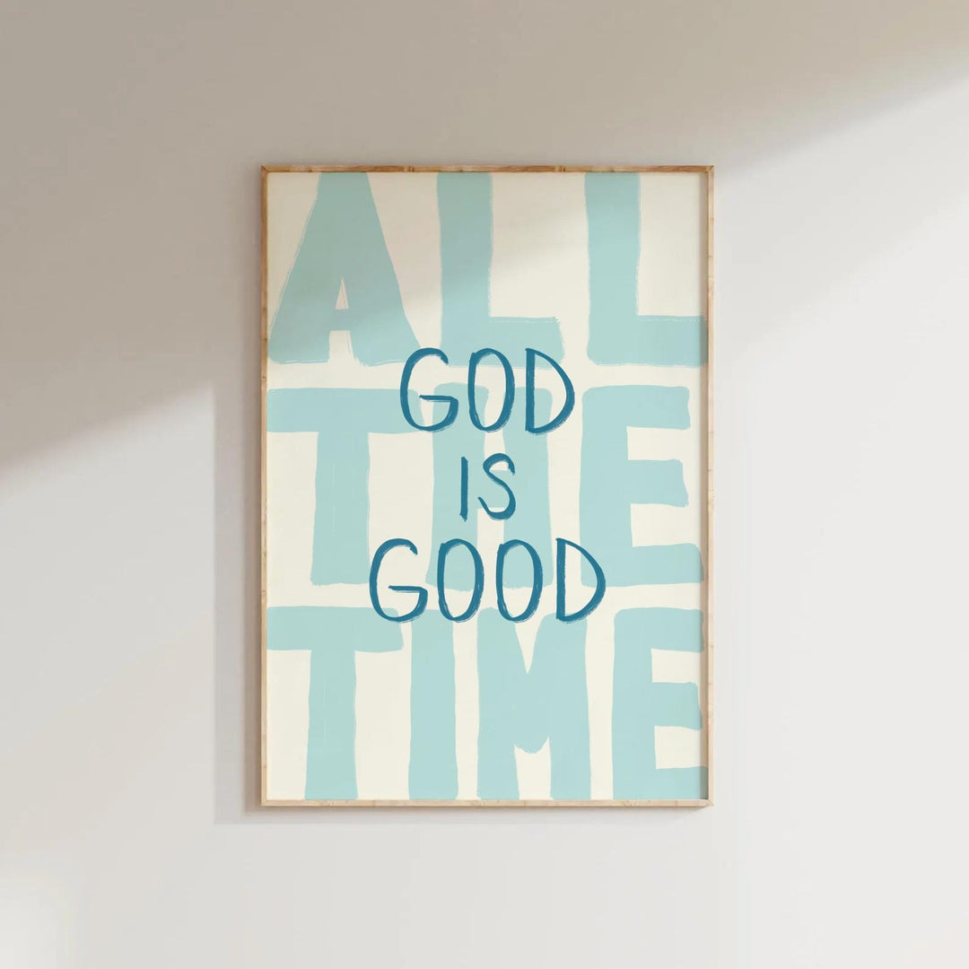 Biblical scripture navy print for living room decor