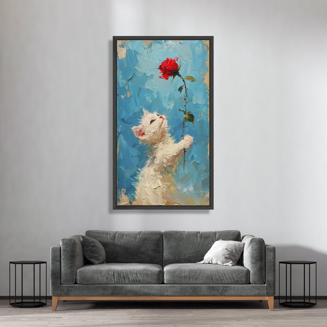 Stretched canvas wall art ready to hang with vibrant colors