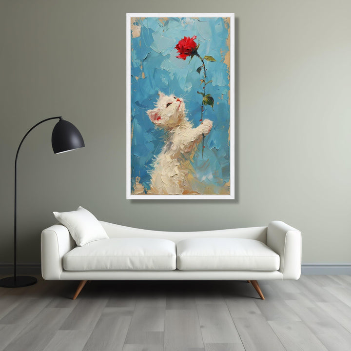 Premium impasto cat art for living spaces