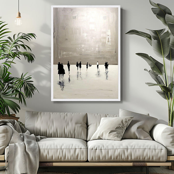 Contemporary abstract people artwork on premium stretched canvas