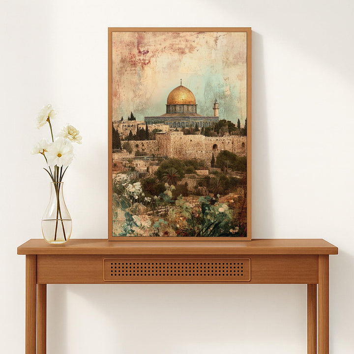 Soft sepia-toned depiction of historic Islamic architecture