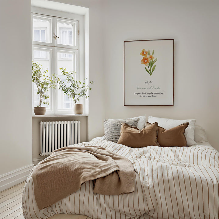 Care and packaging details for the wall art print