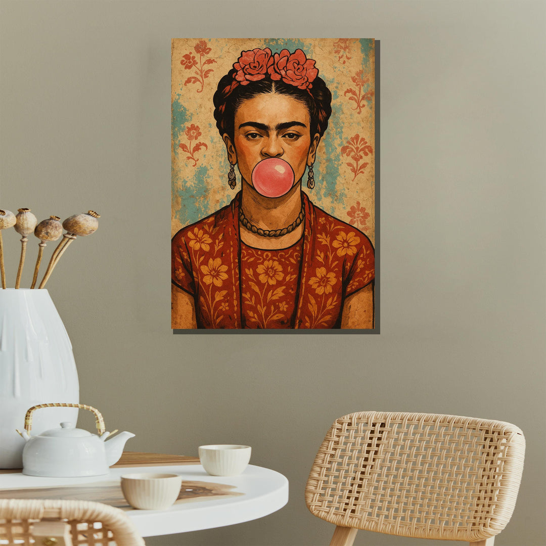 premium gallery-grade frida kahlo pop art canvas finish
