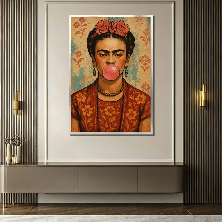 ready-to-hang frida kahlo pop art canvas wall decor