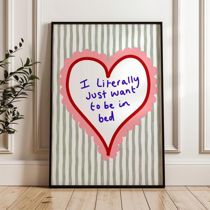 Retro quote wall art with bold type for bedroom decor