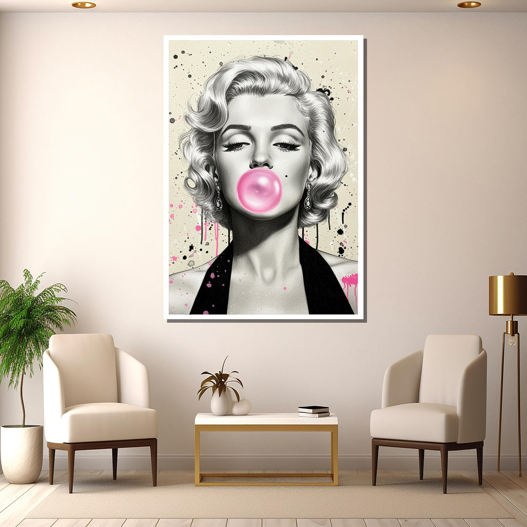 Modern home decor Marilyn Monroe pop art portrait on canvas with vivid colors