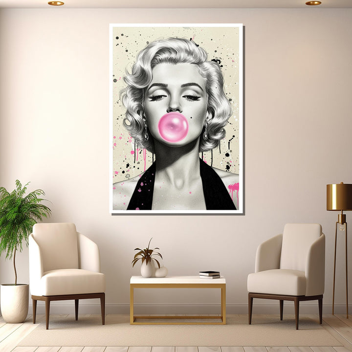 Modern home decor Marilyn Monroe pop art portrait on canvas with vivid colors