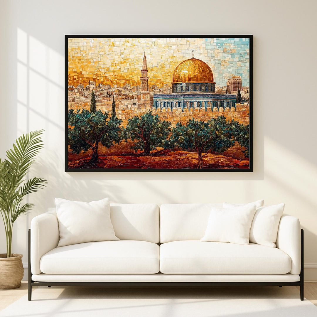 Jerusalem Islamic architecture-inspired wall decor scene