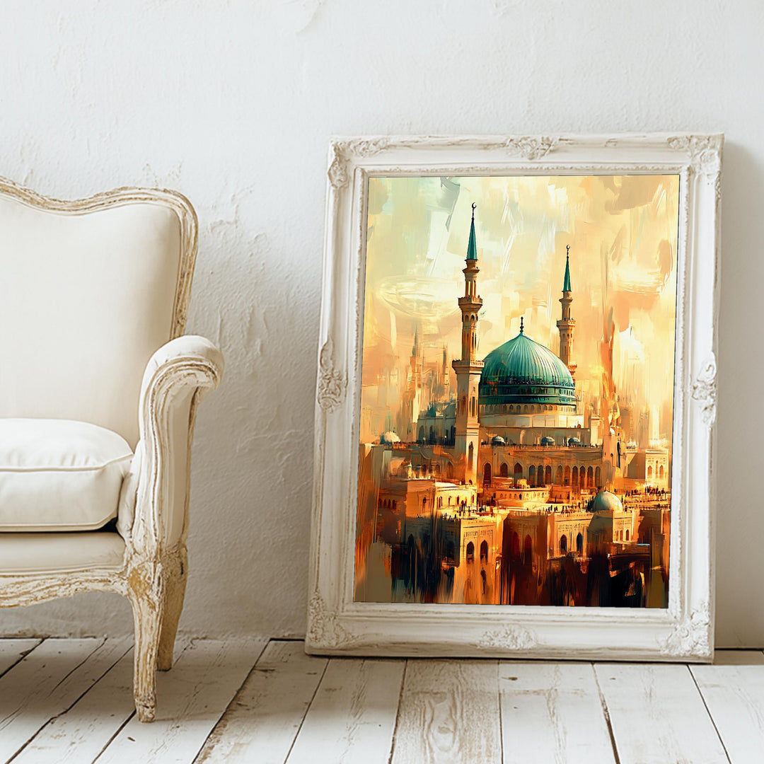 Nabawi mosque oil painting reproduction for living room decor