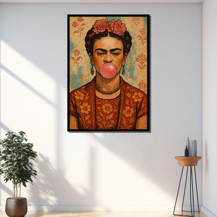 modern mexican frida kahlo portrait on canvas wall art