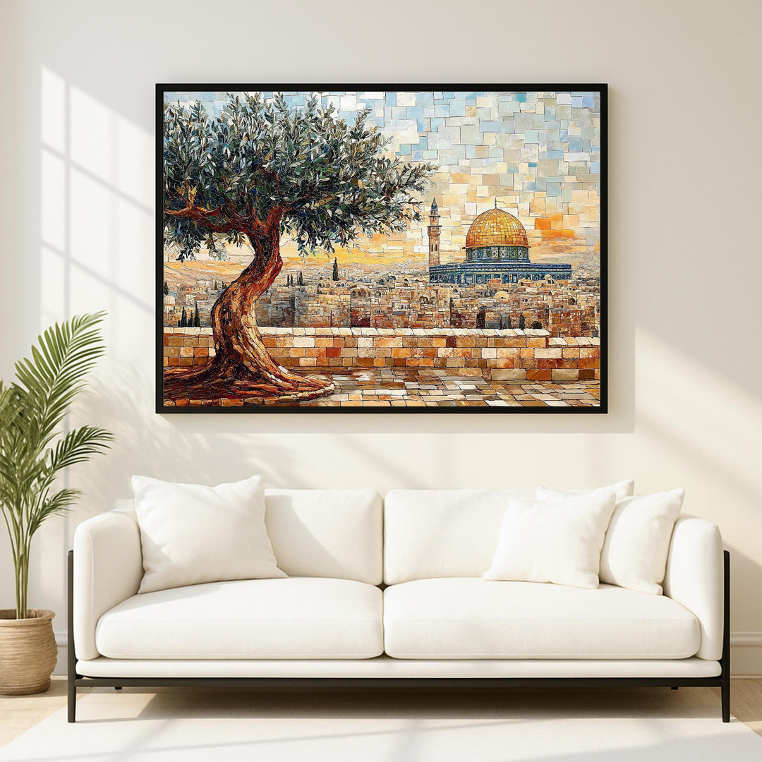 Abstract Islamic art inspired by Al-Quds for meditation space