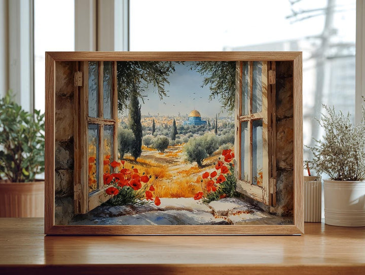 Jerusalem Dome of the Rock themed wall art print on canvas