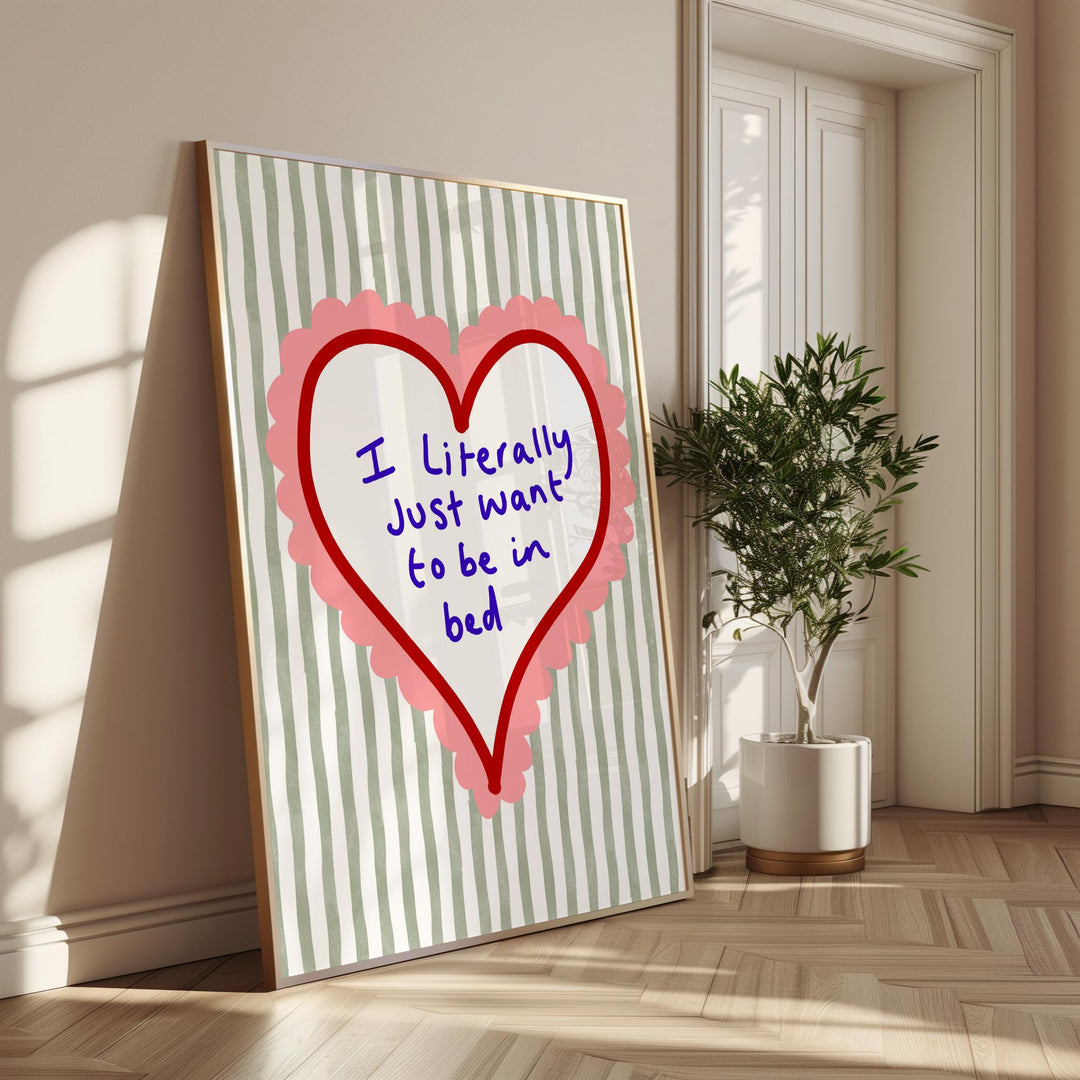 Funny quote poster in vintage style for modern bedroom