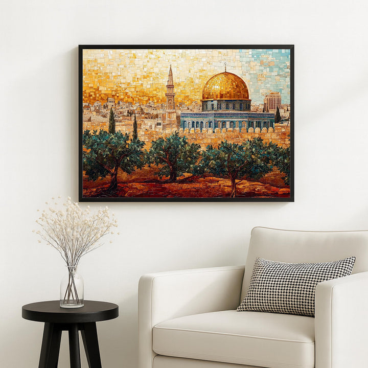 Premium finish and subtle sheen on the mosaic print