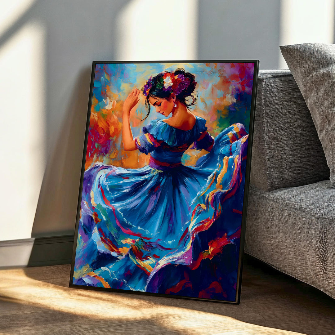 Bright hues and brush texture on cultural wall art print