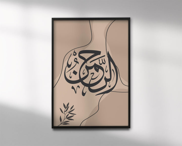 Framing-ready wall art showing soft gold and charcoal accents