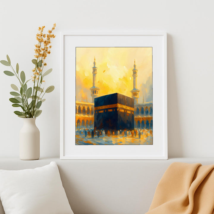 Kaaba sacred Mecca decor wall art on canvas without frame