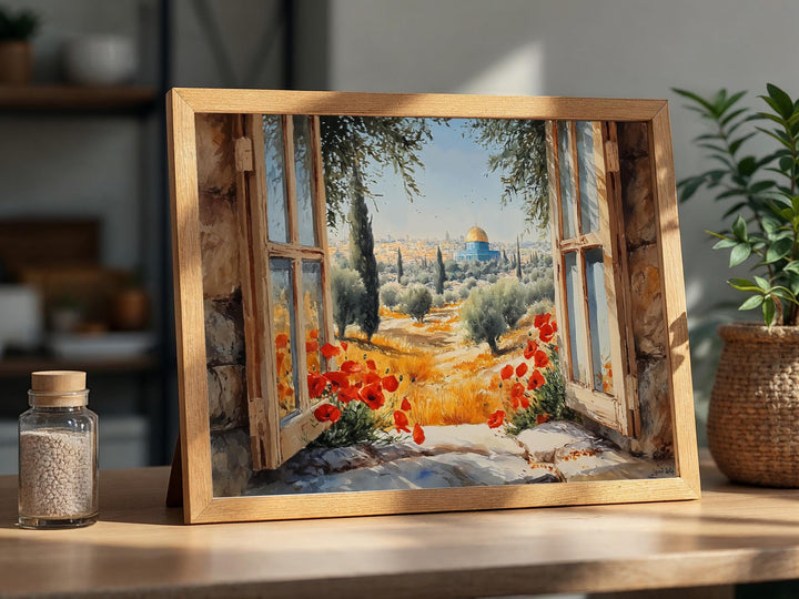 Contemporary Islamic art canvas print inspired by Jerusalem Al-Quds