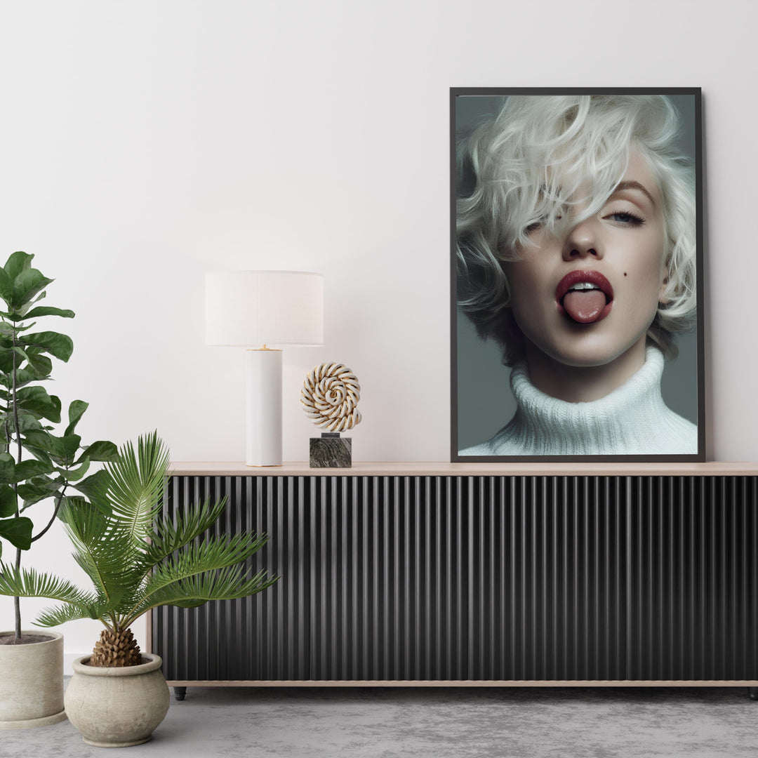 Statement pop art wall decor featuring Marilyn Monroe for bedroom