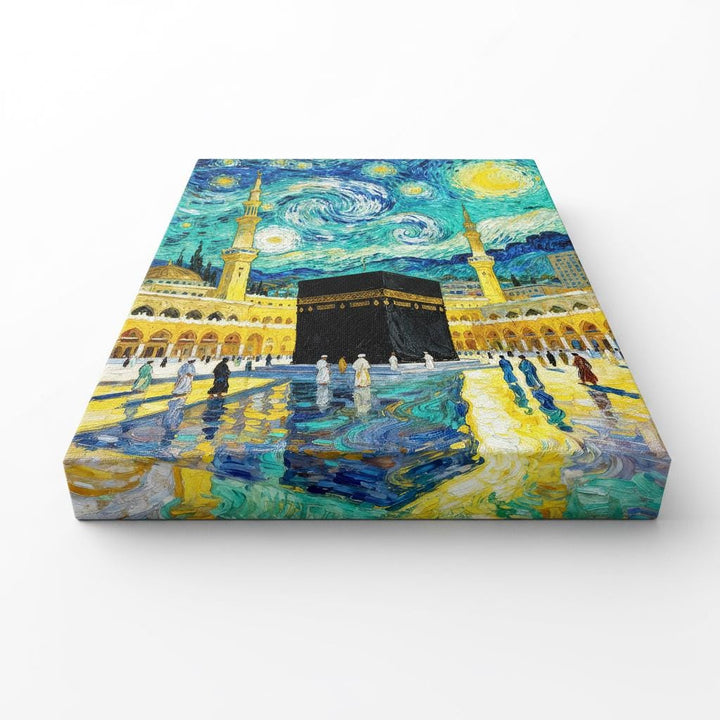Modern Islamic wall decor inspired by Holy Kaaba and stars
