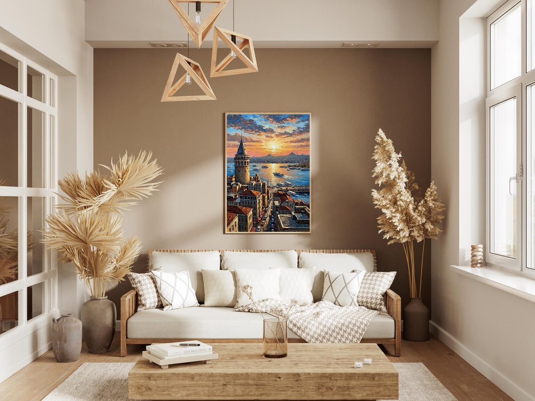 Texture and brushwork close-up on Turkish wall art